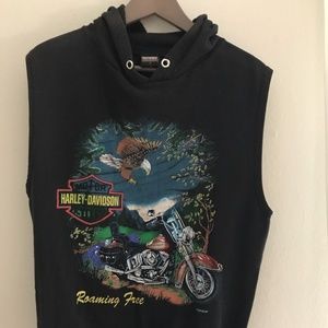Vintage Harley Davidson Sleeveless Sweatshirt SZ L